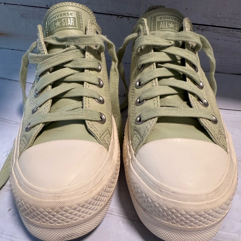 Converse All Star Mint Green Shoes-Thick sole size 8. Womans History edition